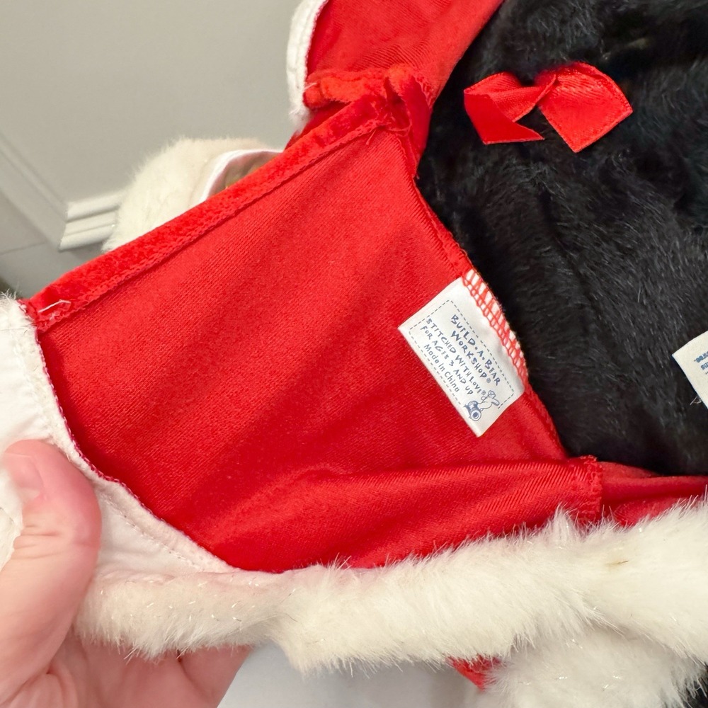 Build a Bear Black Bear In Santa Dress Plush‎ Stuffed Animal 15" BAB Christmas - Picture 4 of 9
